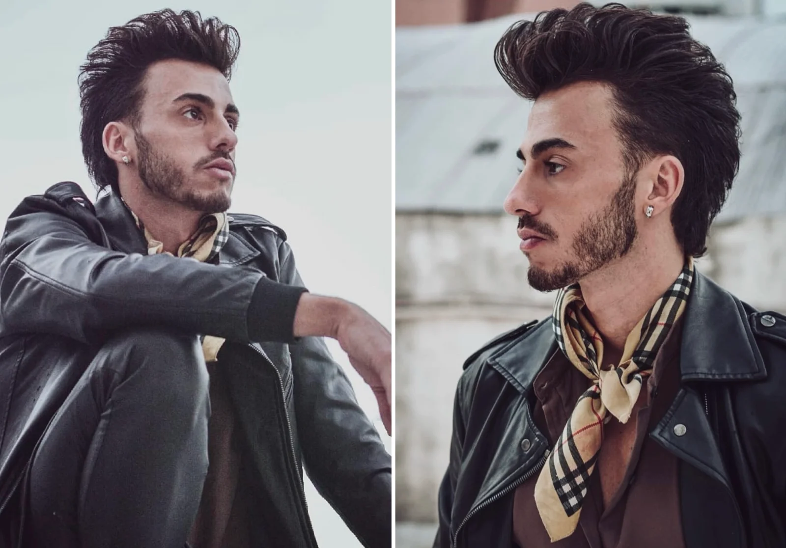 Corte Pompadour alto, laterales cortos y un volumen superior que aporta altura, carácter y un impacto visual inconfundible. Su diseño favorece especialmente a rostros ovalados, alargados o cuadrados, y se adapta con estilo a cabellos lisos, ondulados o densos. Versátil y sofisticado.